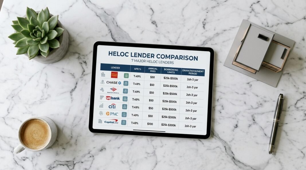 How 7 Major HELOC Lenders Compare on Rates, Fees and Borrowing Limits